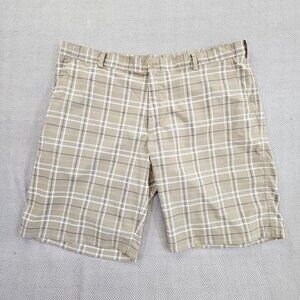 Nike Golf Standard Dri-Fit Plaid Shorts Men's Size 42 Brown 10 1/2 Inseam EUC